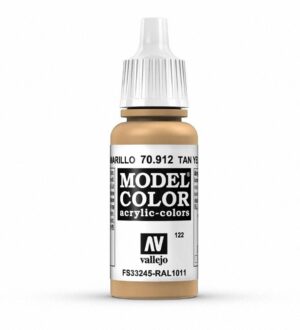 Vallejo Model Color 70.912 Tan acrylic paint for miniatures, ideal for precise color application.