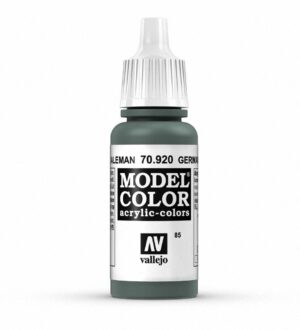 Vallejo Model Color 70.920 German Grey acrylic paint in a convenient, semi-transparent bottle.