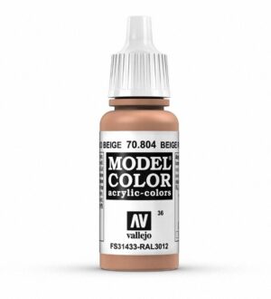 Vallejo Model Color Beige 70.804 acrylic paint in a sleek, precise dropper bottle.