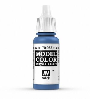 Vibrant blue Vallejo Model Color acrylic paint 70.962, flat finish for detailed modeling projects.