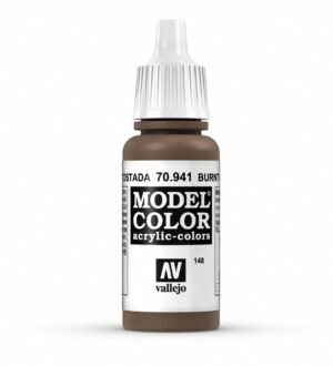 Vallejo Burnt Umber acrylic paint, ideal for models, featuring a practical design and easy dispensing.