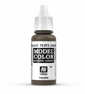 Vallejo Model Color Acrylic Paint in rich Chocolate Brown, perfect for model detailing and precision.