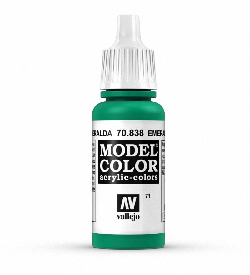 Vallejo Emerald 70.838 Acrylic Paint, ideal for model painting with precise application.