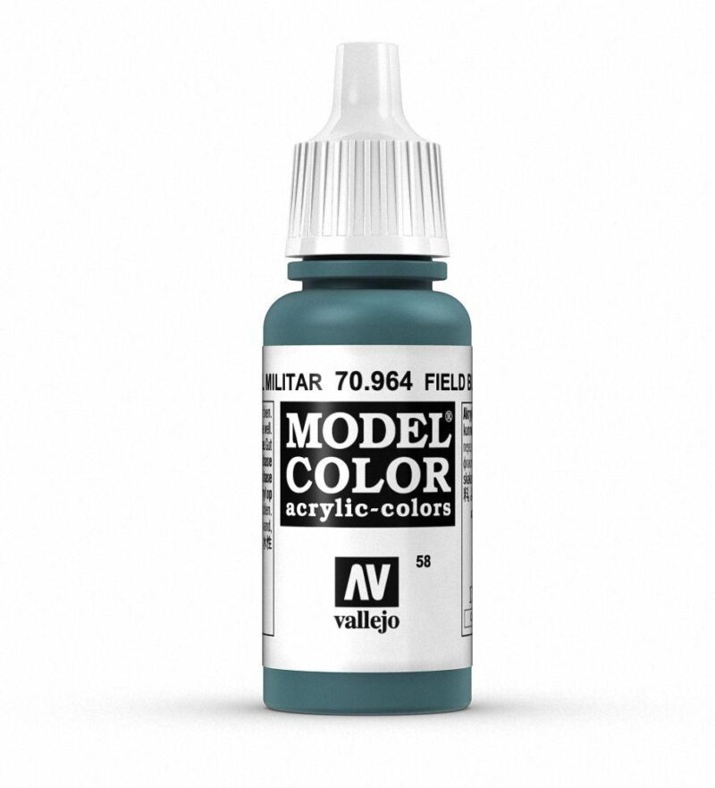 Vallejo Field Green acrylic paint, ideal for military models and dioramas.