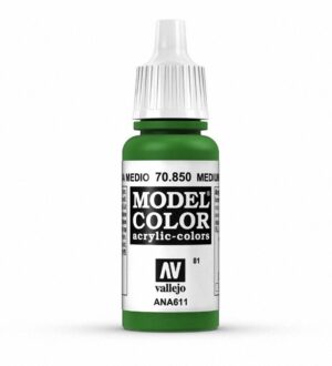 Vallejo Model Color acrylic paint, vibrant green 70.850, perfect for models and artistic projects.