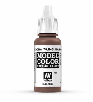 Vallejo Model Color Mahogany acrylic paint 70.846, ideal for artists and modelers.