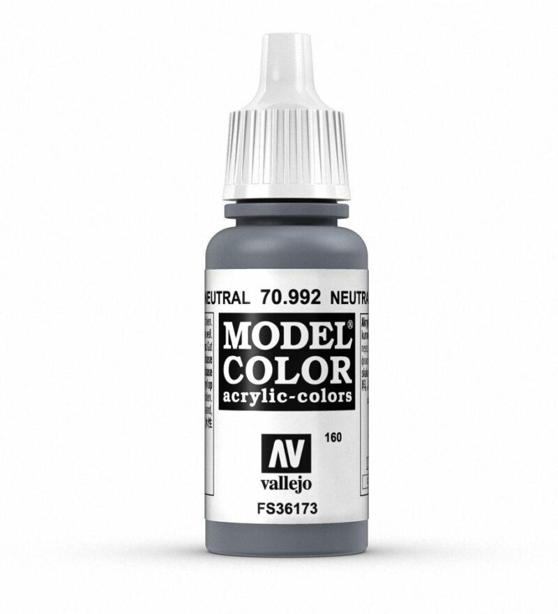 Vallejo Model Color Neutral Gray 70.992 Acrylic Paint for precise model painting applications.
