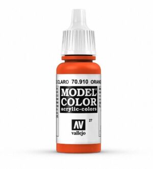 Vallejo 70.910 Orange Acrylic Paint Bottle for model painting with precision nozzle.