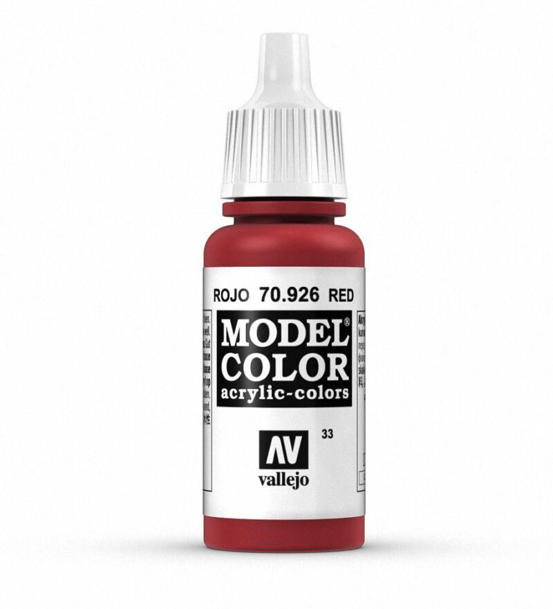 Vallejo Model Color 70.926 Red Acrylic Paint, ideal for models and artistic projects.