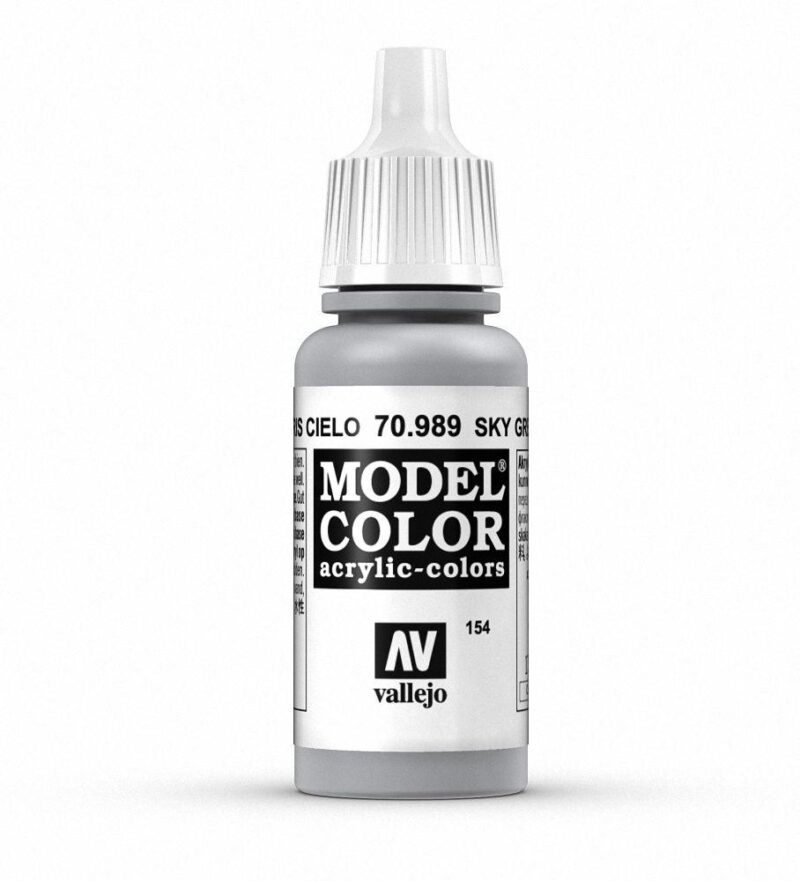 VALLEJO Sky Grey acrylic paint for precise detailing in model painting projects.