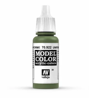 Vallejo 70.922 Uniform Acrylic Paint in dark green, ideal for model painting and artistry.