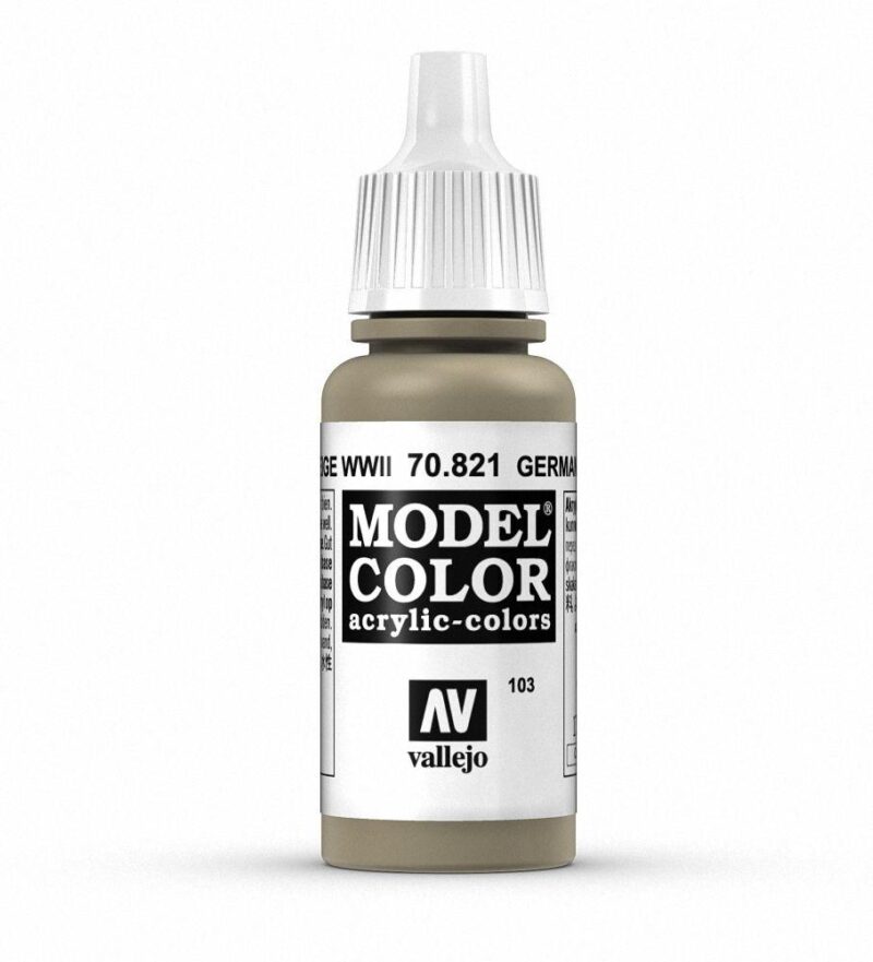 Vallejo WWII German Green Model Paint 70.821 for precise application in scale modeling.