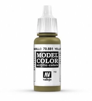 Vallejo 70.881 Model Color acrylic paint in muted olive yellow, perfect for model painting.