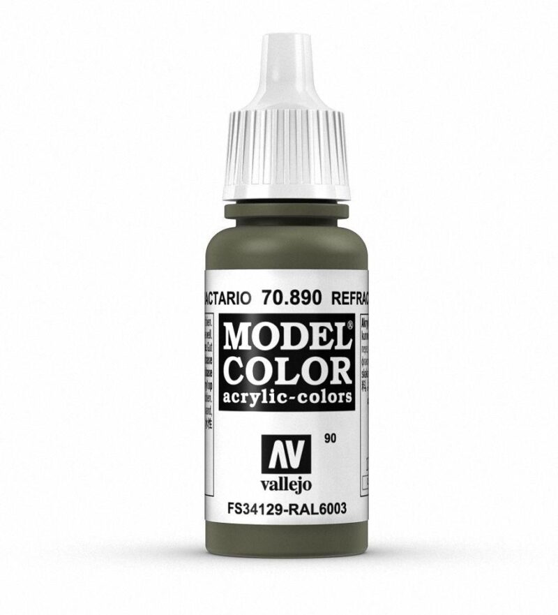 Vallejo 70.890 Olive Green Acrylic Paint for detailed model-making and military applications.