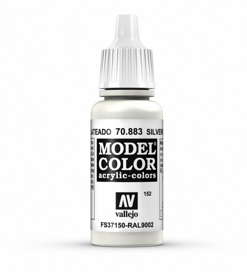 Vallejo Model Color 70.883 shiny silver paint for precise model painting applications.