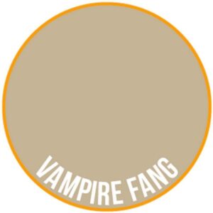 Whimsical Vampire Fang design with orange border, perfect for Halloween-themed events.