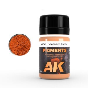 Vibrant Vietnam Earth orange pigment by AK for modelers, perfect for enhancing dioramas and miniatures.