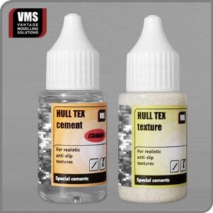 VMS Hull Tex products: cement and texture for realistic modeling anti-slip effects.