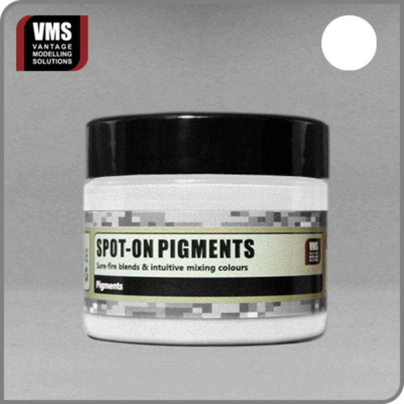 Sleek VMS Spot-On Pigments jar designed for easy blending in artistic and modeling applications.