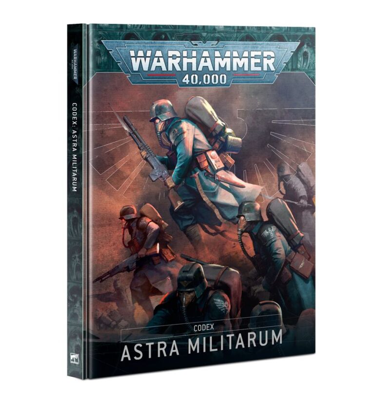 Astra Militarum Codex cover features action-packed soldiers in the Warhammer 40,000 universe.