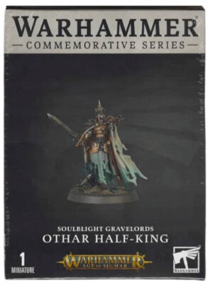 Othar Half-King miniature from Warhammer Soulblight Gravelords Commemorative Series packaging display.