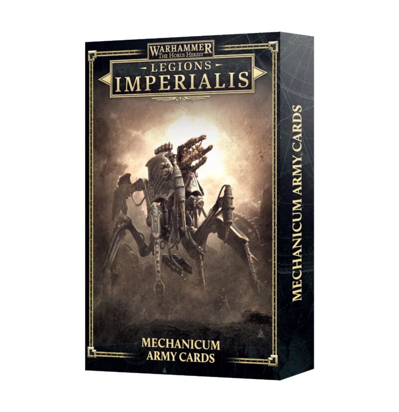 Warhammer Legions Imperialis: Mechanicum Army Cards, featuring striking design and intricate mechanical artwork.