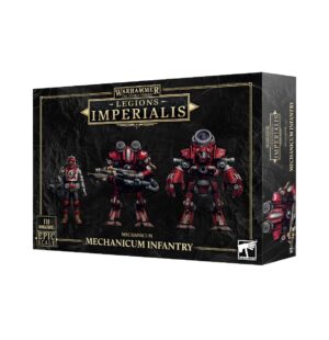 Warhammer Legions Imperialis: Mechanicum Infantry Miniatures box featuring detailed figures and dramatic design.