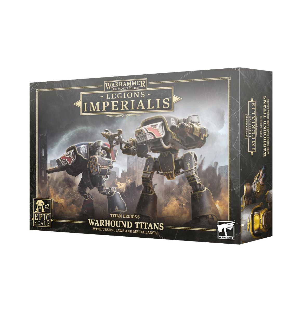 Warlord Titans model set in elegant packaging, showcasing epic designs from Warhammer 40,000.