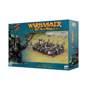 Warhammer: The Old World - Black Orc Mob Miniatures box featuring dynamic orc warrior artwork.