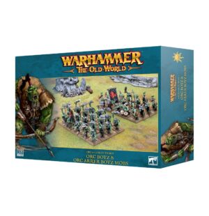 Warhammer: The Old World Orc Army Box Set features dynamic miniatures and fierce orc artwork.