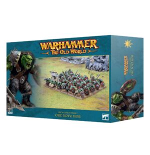 Warhammer: The Old World - Orc Boyz Mob Set showcases fierce orc miniatures in dynamic fantasy battles.