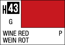 Vibrant Wine Red H43 color swatch for design use, labeled with bilingual names and classifications.