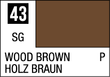 Rich Wood Brown color swatch card labeled Holz Braun, featuring code 43 and SG designation.