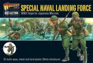 Imperial Japanese Marines Bolt Action set features 32 detailed miniatures in dynamic WWII poses.