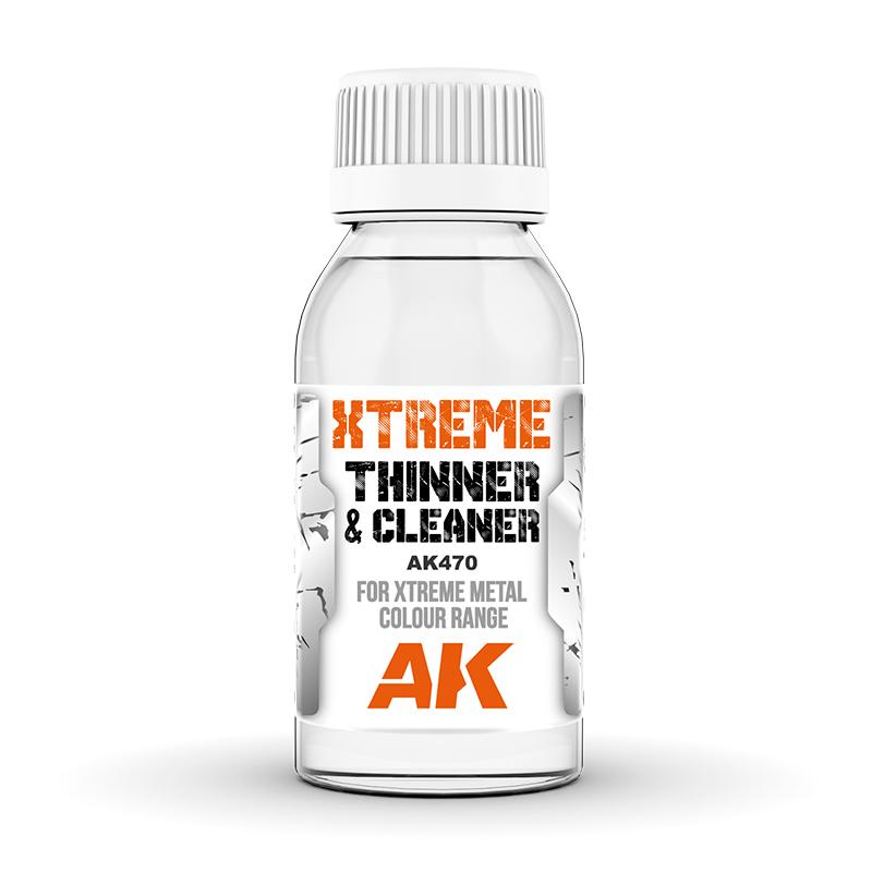 Xtreme Thinner & Cleaner for model painting with Xtreme Metal colors by AK.
