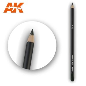 AK color pencil with sleek black design and sharp tip for precise artistic detailing.