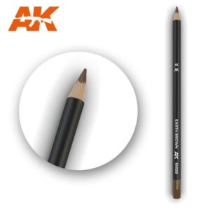 AK Earth Brown pencil with sharp tip, ideal for precise details and natural artwork.