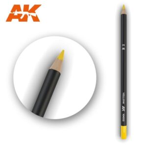 Sleek AK yellow color pencil with vibrant tip, perfect for artistic creativity and precision.
