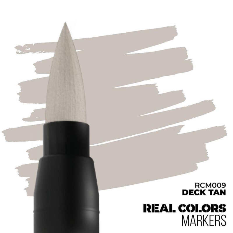 Premium art marker in Deck Tan with flexible brush tip, showcasing authentic color quality.