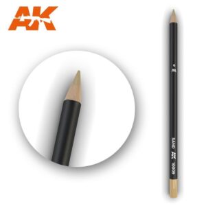 Sleek black colored pencil with wood tip, featuring AK brand and precision sharpness for artists.