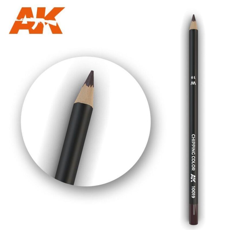 Precision chipping color pencil by AK, featuring a sleek design and sharp tip for detailed work.