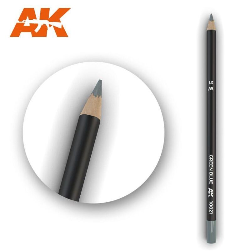 AK Green Blue colored pencil: sleek design, vibrant color, perfect for detailed artistic work.