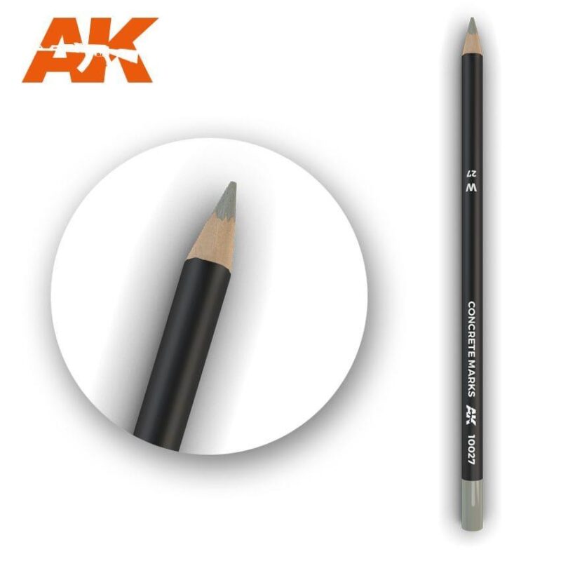 Concrete Halser color pencil by AK; sleek design, gray tip perfect for model painting.