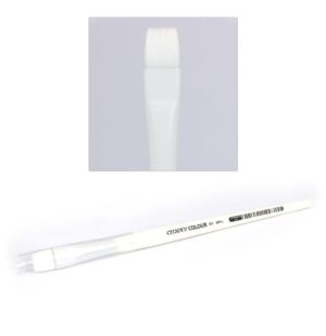 Sleek white cosmetic brush for precise, flawless application of foundation and creams.