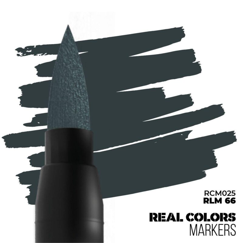 Deep teal brush marker RLM 66 with expressive strokes, perfect for artistic creativity.