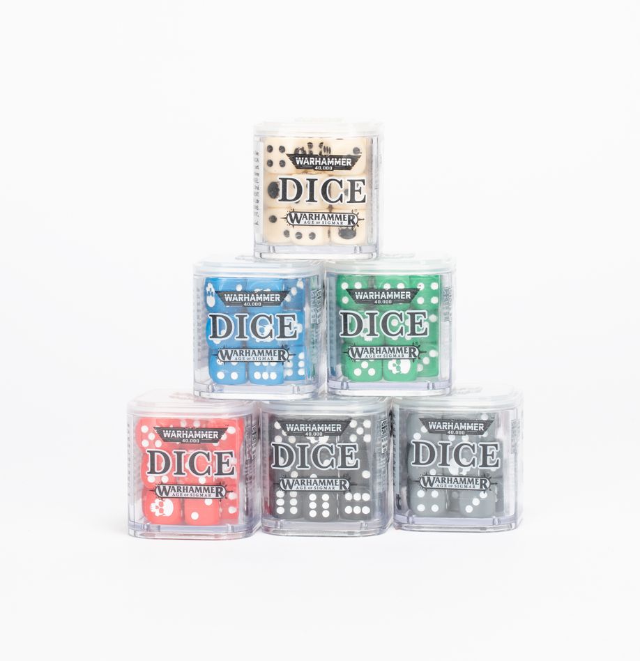 Colorful dice in transparent containers arranged in a vibrant pyramid display for gaming fun.