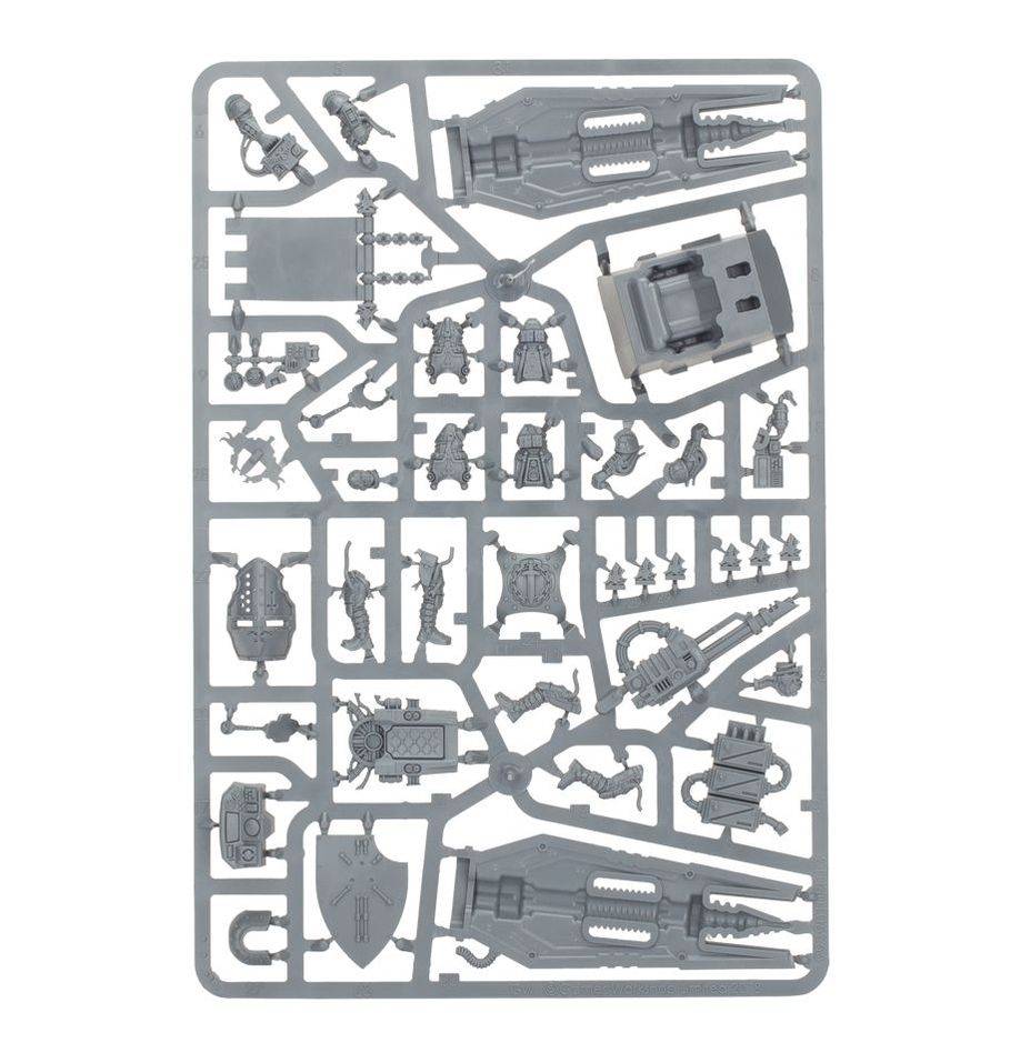 Gray plastic sprue with detailed components for custom miniature vehicle assembly and accessories.
