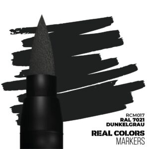 Sleek black brush marker in dark gray, ideal for bold strokes and artistic expression.
