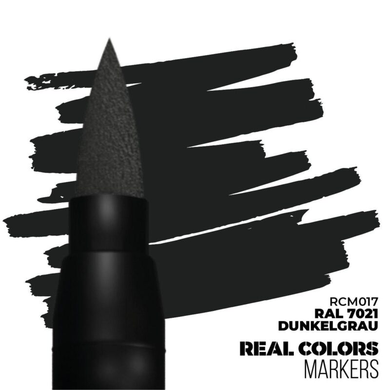 Sleek black brush marker in dark gray, ideal for bold strokes and artistic expression.