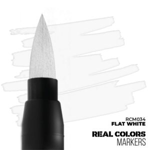 Flat White Marker by Real Colors: precision tool for versatile artistry and creative detail.